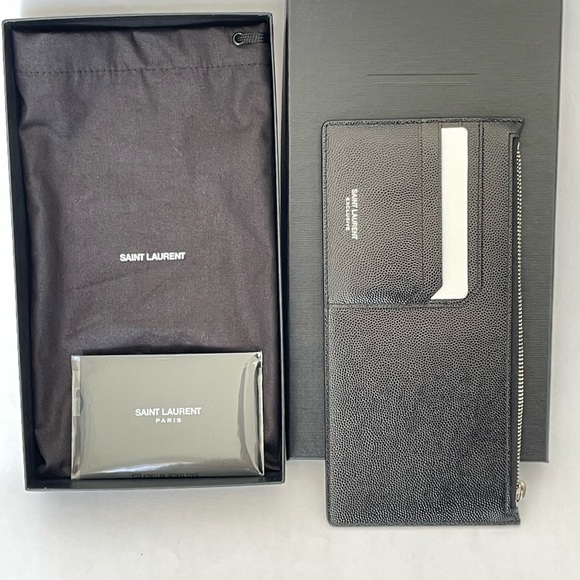 Saint laurent Pebble Grain Leather Zip Wallet - Picture 11 of 11